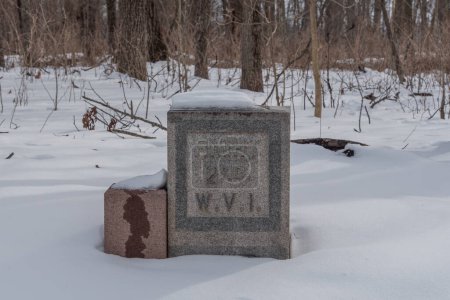 Flank Markers in the Snow, Gettysburg Pennsylvania USA