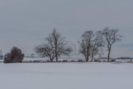 Snow Covered Gettysburg Battlefield, Pennsylvania USA