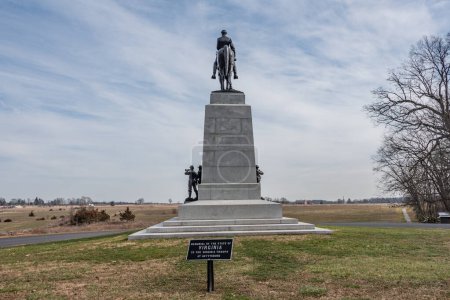 Der Ort, an dem General RE Lee Wachposten aufsuchte, Confederate Avenue, Gettysburg PA USA