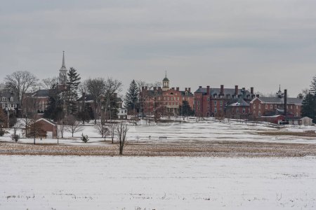 Foto de Una tarde nevada en el Seminario Teológico Luterano, Gettysburg PA USA - Imagen libre de derechos