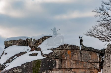 Téléchargez les photos : Snowman on Devils Den, Gettysburg Pennsylvanie États-Unis - en image libre de droit