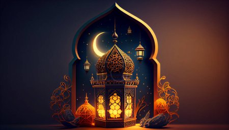 Téléchargez les photos : 3D Eid Mubarak Design. Banner for islamic banner festivity like eid al adha, fitr, ramadhan, etc. - en image libre de droit
