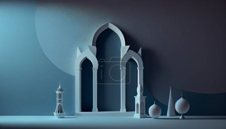 Téléchargez les photos : 3D Eid Mubarak Design. Banner for islamic banner festivity like eid al adha, fitr, ramadhan, etc. - en image libre de droit