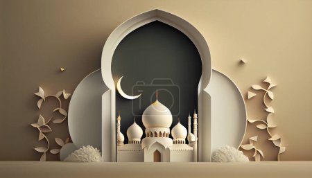 Téléchargez les photos : Ramadan kareem fond avec mosquée, illustration vectorielle - en image libre de droit