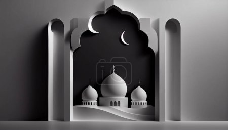 Téléchargez les photos : 3D Eid Mubarak Design. Banner for islamic banner festivity like eid al adha, fitr, ramadhan, etc. Theme for ramadan or islamic festivity. - en image libre de droit