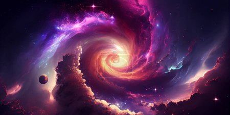 Foto de Galaxia espiral, fondo de pantalla de ciencia ficción. elementos de esta imagen amueblada por nasa - Imagen libre de derechos