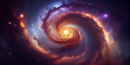 Téléchargez les photos : Étoiles spirales dans l'espace. univers dans le cosmos. éléments de cette image fournis par nasa. Rendu 3d - en image libre de droit