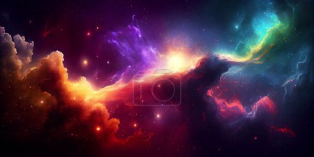 Téléchargez les photos : Série spatiale. toile de fond de nébuleuse fractale et nuage sur le thème de la science, cosmos, astronomie, technologie - en image libre de droit