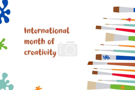 Designkonzept für Vektor-Banner-Vorlagen des Internationalen Kreativitätsmonats, der jeden Januar stattfindet