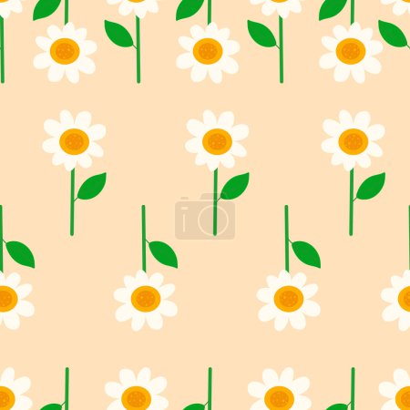 Photo for Cute daisies on a seamless spring background. Mother's day, birthday. Template for textile, wallpaper, packaging, cover - Royalty Free Image
