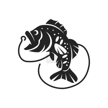 Illustration for Largemouth bass fish logo template Isolated. Brand Identity. Icon Abstract Vector graphic - Royalty Free Image