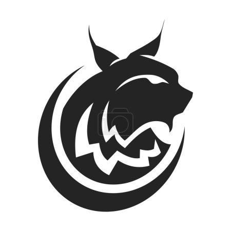 Téléchargez les illustrations : Modèle de logo Lynx Isolé. Identité de marque. Icône Graphique vectoriel abstrait - en licence libre de droit