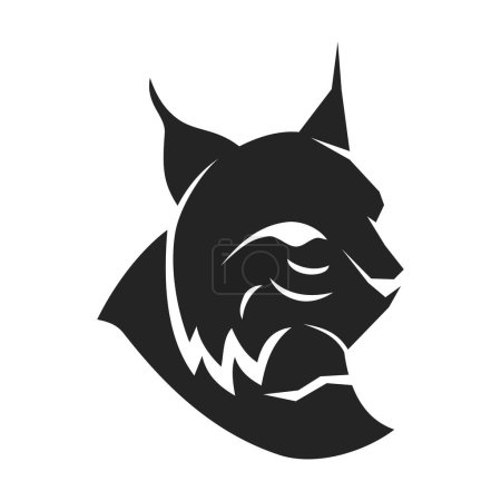 Téléchargez les illustrations : Modèle de logo Lynx Isolé. Identité de marque. Icône Graphique vectoriel abstrait - en licence libre de droit
