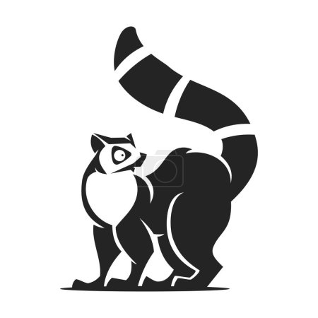 Téléchargez les illustrations : Modèle de logo lémurien Isolé. Identité de marque. Icône Graphique vectoriel abstrait - en licence libre de droit