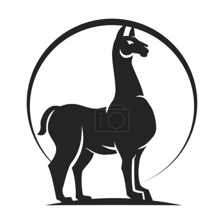Téléchargez les illustrations : Modèle de logo Lama Isolé. Identité de marque. Icône Graphique vectoriel abstrait - en licence libre de droit