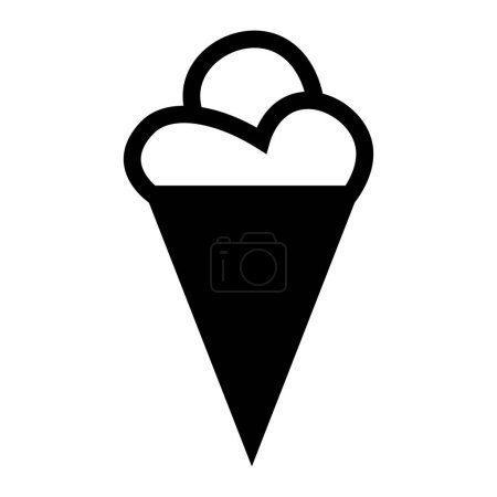 Téléchargez les illustrations : Icône vectorielle noir crème glacée isolée sur fond blanc - en licence libre de droit