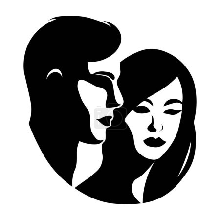 Illustration for Couple black icon isolated on white background - Royalty Free Image
