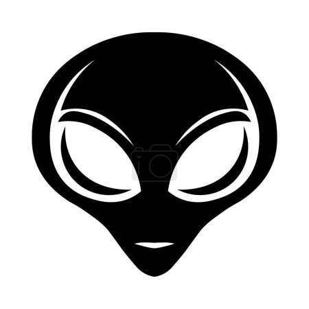 Ilustración de Alien vector negro icono aislado sobre fondo blanco - Imagen libre de derechos