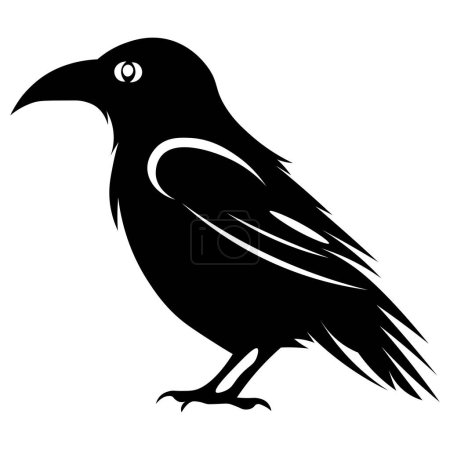 Illustration for Raven black vector icon isolated on white background - Royalty Free Image