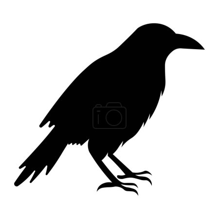 Illustration for Raven black vector icon isolated on white background - Royalty Free Image