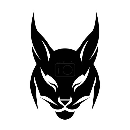 Téléchargez les illustrations : Icône vectorielle noire Lynx isolée sur fond blanc - en licence libre de droit