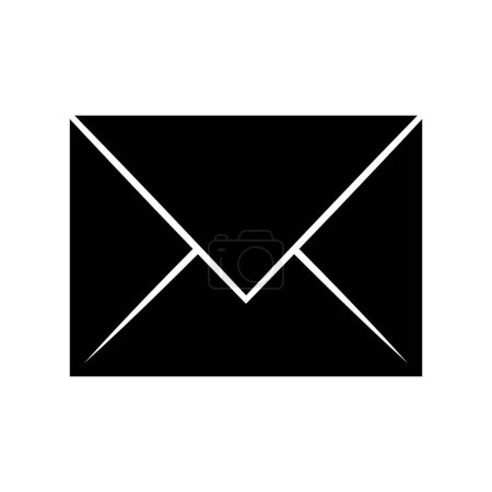 Ilustración de Correo icono de vector negro aislado sobre fondo blanco - Imagen libre de derechos