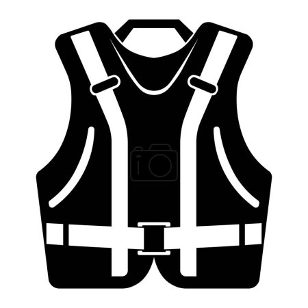 Illustration for Lifejacket black vector icon isolated on white background - Royalty Free Image
