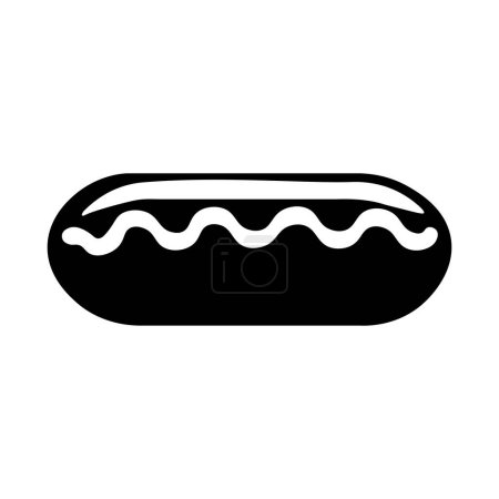 Illustration for Hot dog black vector icon isolated on white background - Royalty Free Image