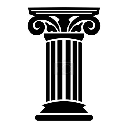 Griechische Säule schwarzes Vektor-Symbol isoliert auf weißem Hintergrund