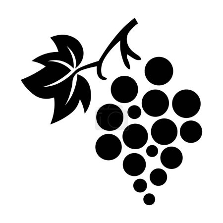 Ilustración de Icono de vector negro de uvas aislado sobre fondo blanco - Imagen libre de derechos