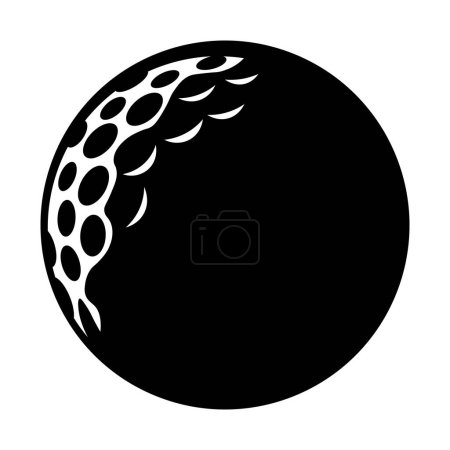 Illustration for Golf ball black vector icon isolated on white background - Royalty Free Image