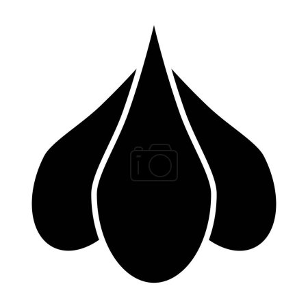 Ilustración de Ajo icono vector negro aislado sobre fondo blanco - Imagen libre de derechos