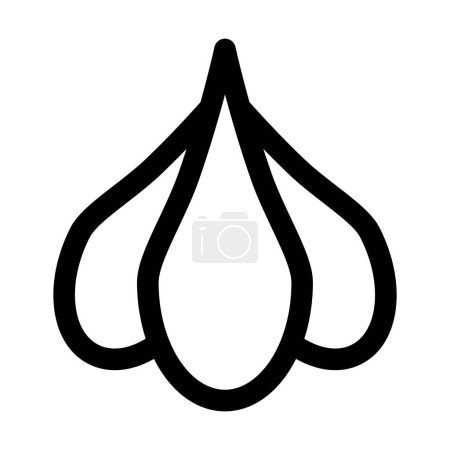 Illustration for Garlic black vector icon isolated on white background - Royalty Free Image