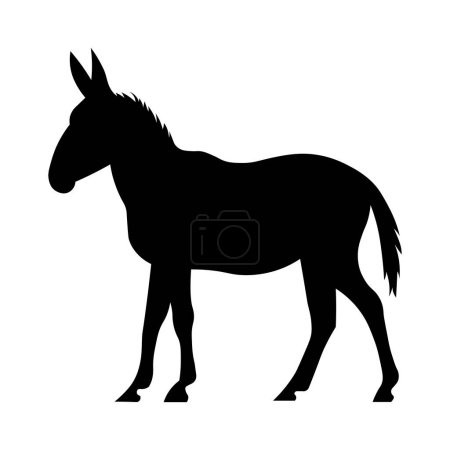 Ilustración de Burro icono vector negro aislado sobre fondo blanco - Imagen libre de derechos
