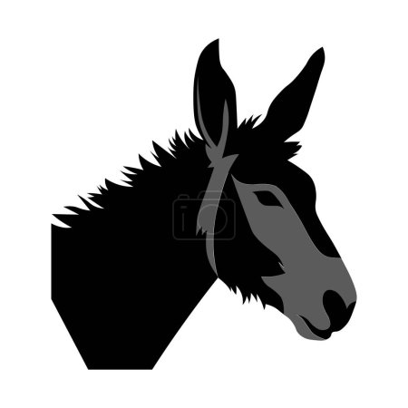 Illustration for Donkey black vector icon isolated on white background - Royalty Free Image