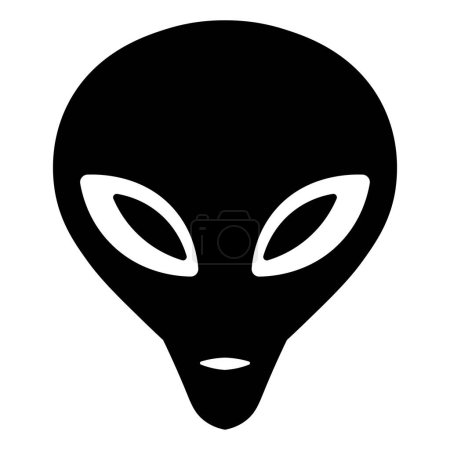 black vector alien icon isolated on white background