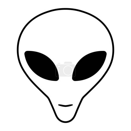 vector negro icono alienígena aislado sobre fondo blanco