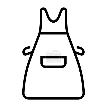black vector apron icon isolated on white background