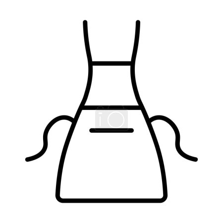 icône de tablier vecteur noir isolé sur fond blanc