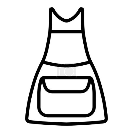 Illustration for Black vector apron icon isolated on white background - Royalty Free Image