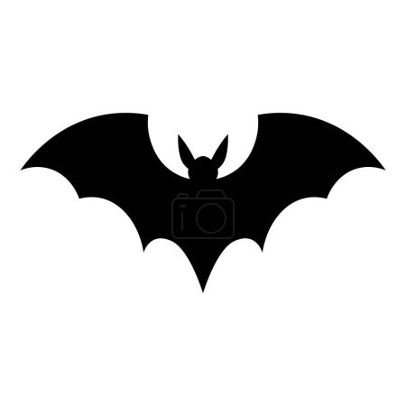 icono de murciélago vector negro aislado sobre fondo blanco