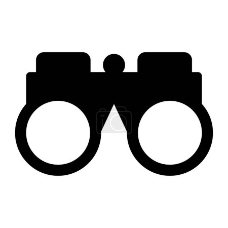 black vector binoculars icon isolated on white background