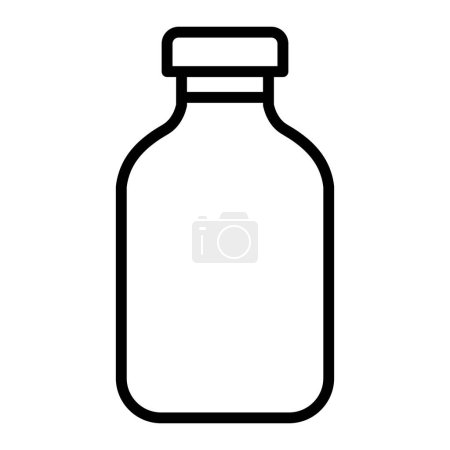 black vector bottle icon isolated on white background