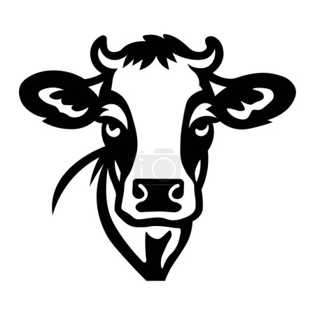 black vector cow icon isolated on white background