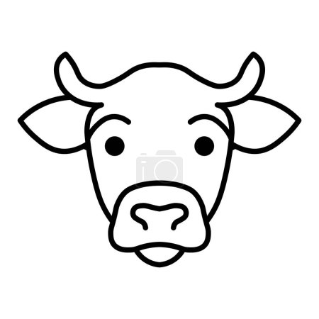 Téléchargez les illustrations : Icône de vache vecteur noir isolé sur fond blanc - en licence libre de droit