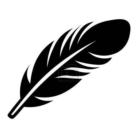 black vector feather icon isolated on white background