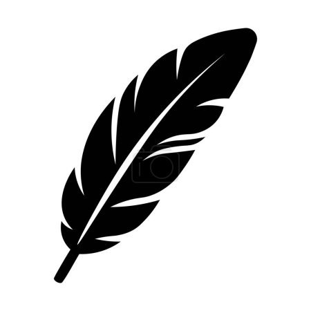 black vector feather icon isolated on white background