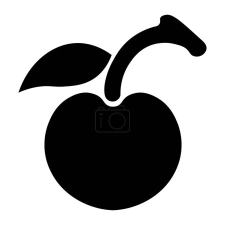 schwarzer Vektor Kirsche Symbol isoliert auf weißem Hintergrund
