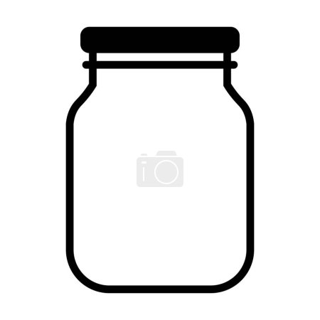 black vector jar icon isolated on white background