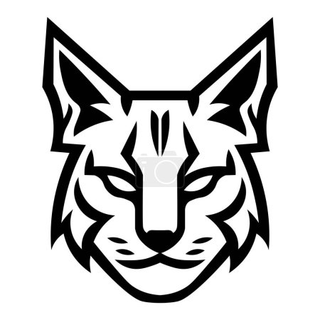 Téléchargez les illustrations : Icône de lynx vectoriel noir isolé sur fond blanc - en licence libre de droit